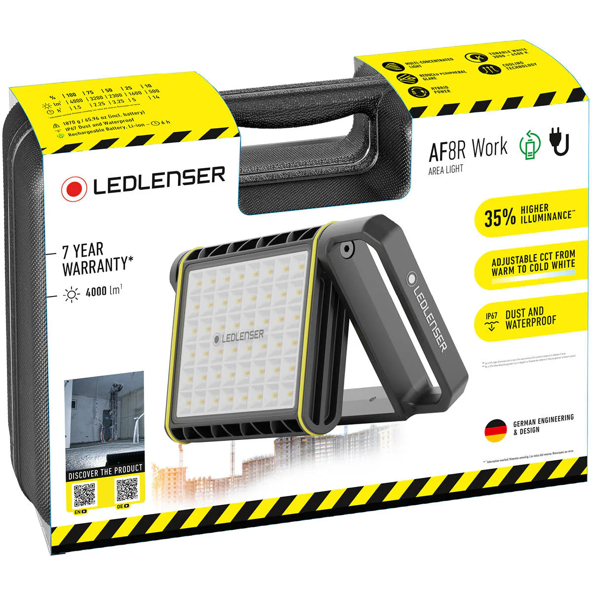 AF8R Work レッドレンザーが威信をかけて開発 高性能 LED 作業ライト エリアライト 投光器 ワークライト 頑丈 7年保証